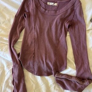 Free People Dusty Purple Long Sleeve Top